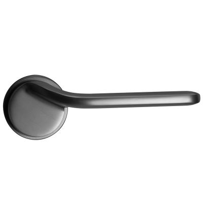 China Modern High Quality Security Gray Door Handle Interior Lock Door Wood Black Lever Handles for sale