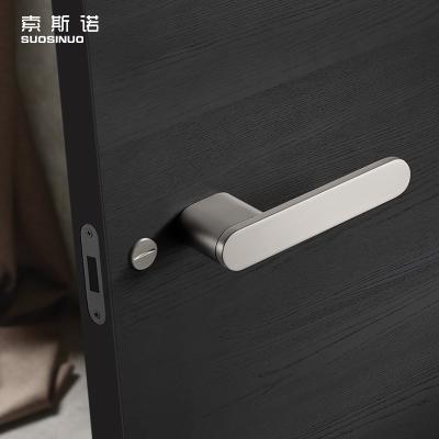 China Silver Minimalist Minimalist Design Door Knob Bathroom Knob High Level Interior Door Lock Set for sale