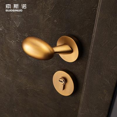 China Bestsellers modern spherical high level yellow bronze zinc alloy door handle with lock for sale