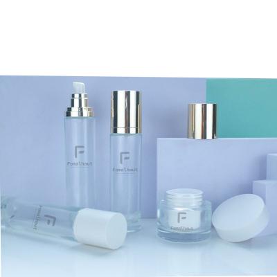 China Fomalhaut Personal Skin Care Packaging Eco-Friendly Detachable Refillable Refillable Clear Glass Jar for sale