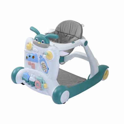 China Adjustable Wholesale Portable Multifunctional music and light toys 4 Plastic Wheels simple music adjustable seat height baby walker for sale