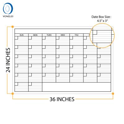 China Reusable Wall Calendar Printing Large Premium Size Laminated Reusable Dry Erase Wall Calendar Printing 24X36 inch 001-02-1B1 for sale