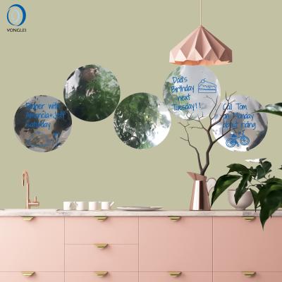 China WALL STICKER WSR011-3 Premium Dry Erase Wall Mirror Sticker Removable Wall Mirror Sticker for sale