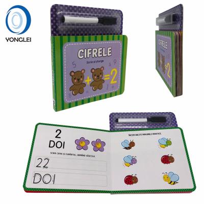 China Printing kids board book printing kids board book and wipe clean book with pen for sale