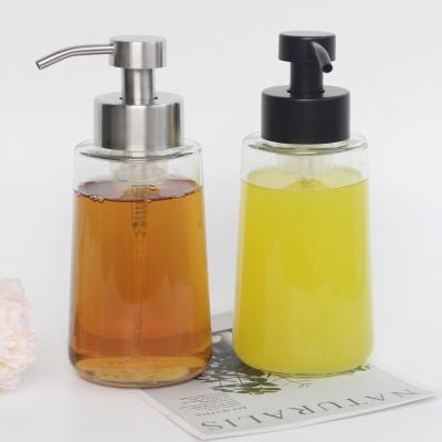 China Wholesale Viable Glass Soap Dispenser Sponge Glass Bottle With Stainless Steel Pump In Liquid Soap Dispensers for sale