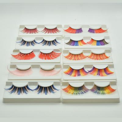 China Fashion Colorful Wholesale Custom Silk Color Lashes Private Label Drama Colored False Eyelashes for sale