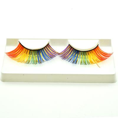 China Style Colored Eyelashes False Party Eye Lashes Colorful Crazy Design Handmade Eyelashes CL-01 for sale