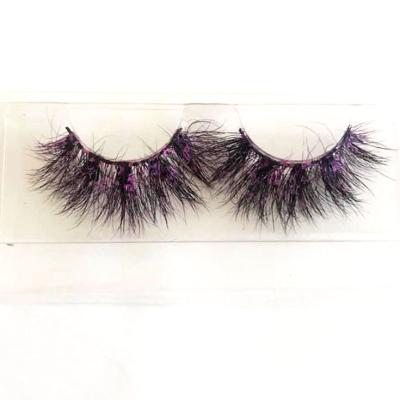 China Long Natural Rainbow Color Multi Color And Two Tone Color Faux Mink Eyelashes Lashes 28cm Wholesale for sale