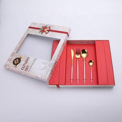 China Viable Wholesale Wedding Flatware Set Royal Gold 18/10 Stainless Steel Cutlery 24Pcs 24Pcs Set for sale