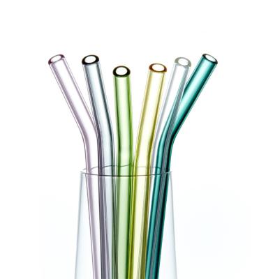 China Clear Drinking Glass Eco-Friendly Reusable High Quality Viable Straw Set for sale