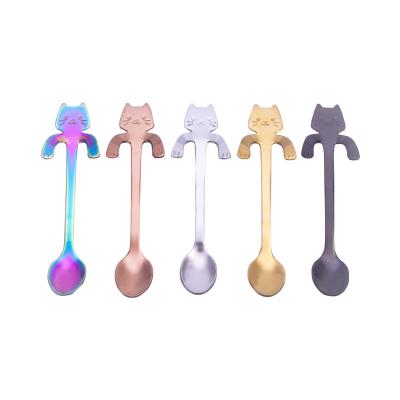 China Amazon Viable Hits Creative Cat Shaped Cute Nice Coffee Spoon Tea Spoon for sale