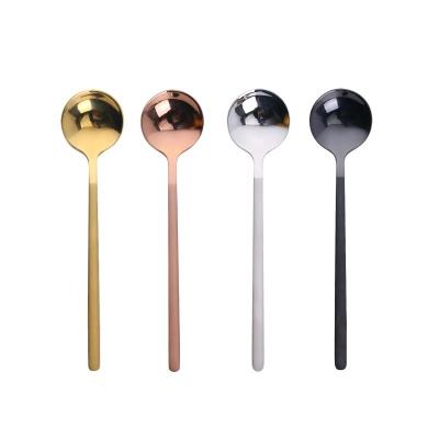 China Viable Custom 304 Stainless Steel Tea Spoon Teaspoon Round Ice Cream Scoop for sale