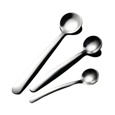 China Food Grade 10cm Mini Spoon Viable Steel Scoop Customized Logo Stainless Teaspoon for sale