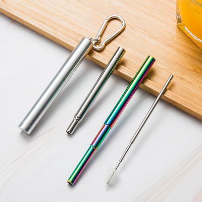 China Best Selling Sustainable Custom Amazon Stainless Steel Colorful Collapsible Drinking Straw for sale