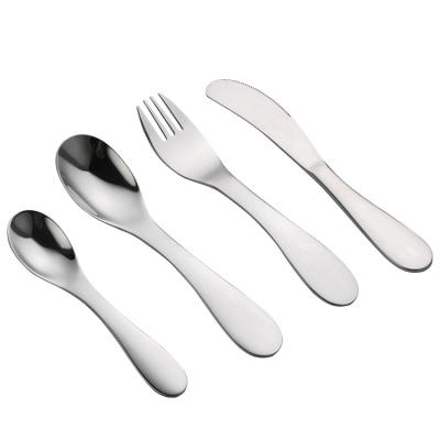 China Viable Wholesale Kids Spoon Set Stainless Cutlery Set 304 Stainless Steel Custom Flatware for sale