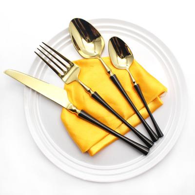 China New Arrivals Gold Stainless Steel 304 Flatware Stocked Set For Wedding Gift Party Events for sale