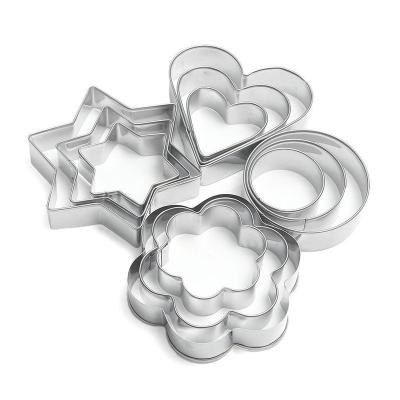 China Viable Baking Tools Round Flower Star Heart Shape Baking Tools Stainless Steel Cookie Cutter Set for sale