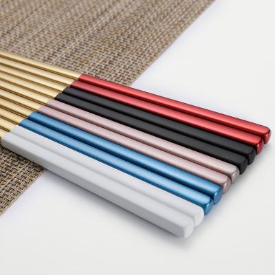 China Sustainable Low MOQ Eco Friendly Products Korean Style Stainless Steel Chopsticks for sale