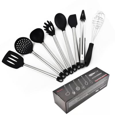 China Amazon Best Seller Sustainable Metal Silicone Utensils Set Kitchen Tools and Accessories for sale