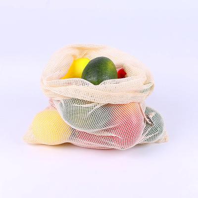 China 100% Factory Price Cotton Mesh Drawstring Bag Vegetable Fruit Reusable Eco-Friendly/Easy Wash Eco Friendly Net Bags for sale