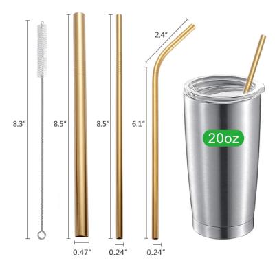 China Viable Reusable Custom Metal Straw Set In Stock from Logo Drinking Straws Stainless Steel for sale