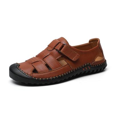 China Jinjiang Breathable Manufacturer 2021 Fashion Genuine Leather Sandal For Men for sale