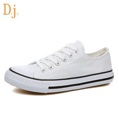 China Lace Up The Most Classic Fashion Cheap Empty White Canvas Shoes For Women for sale