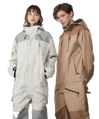 China OEM Anti-UV White Fashion Winter Waterproof Men Women Ski Snow Jacket With Hood for sale