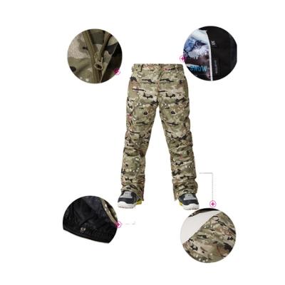 China Custom Made Windproof Waterproof Breathable Camouflage Snowboarding Pants Ski Breeches For Men for sale