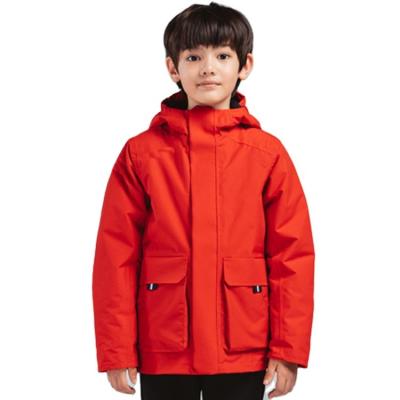 China OEM Anti-UV ODM Branded Windbreaker Skiing Snow Panel Jacket Boys Children Kids Custom for sale