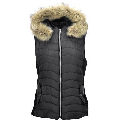 China Breathable High Quality Multicolor Woven Polyester Cotton Down Vest OEM Stripper Fur Vest Lightweight Women for sale