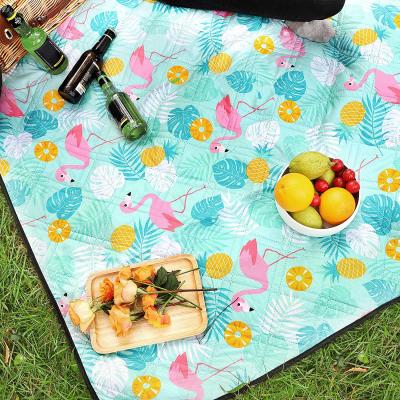 China Waterproof Lightweight Durable Outdoor Beach Folding Lightweight Beach Mat Foldable Picnic Blanket Sand Proof Bag for sale