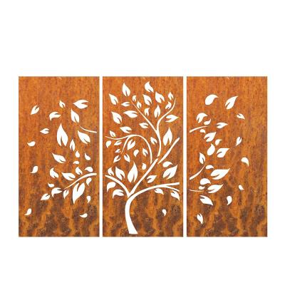 China Easily Assembled Customized Decorative Metal Screens Room Divider Garden Corten Steel Room Screens and Dividers for sale