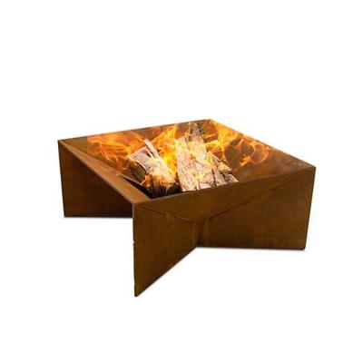 China 2021 Rectangular Design 2021 Interior / Exterior Insulation Weathering Steel Fire Pit Stocked , Corten Steel Fire Pit for sale