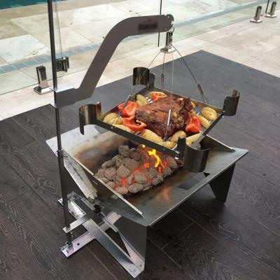 China Stocked Easy To Assemble Outdoor Portable BBQ Grill Corten Steel Pit Fire BBQ for sale