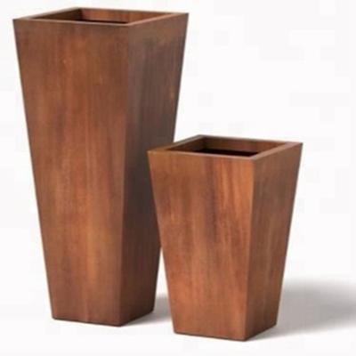 China Customized Docarative Modern Eco-Friendly Garden Small Tree Planter Flower Pot Coten Steel Flower Pot for sale