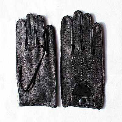 China Wholesale Custom Made Black Winter Deer Hide Genuine Leather Gloves Dressgloves /fashion glove /plian men's driving for sale