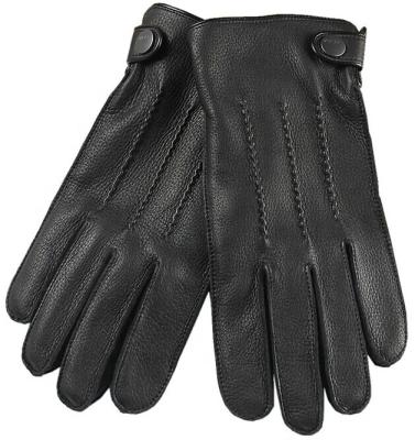 China Plain Buckskin Leather Motorcycle Gloves for sale