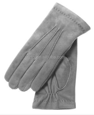 China Fashion simple men's gray sheepsuede leather gloves in Baoding lixian for sale