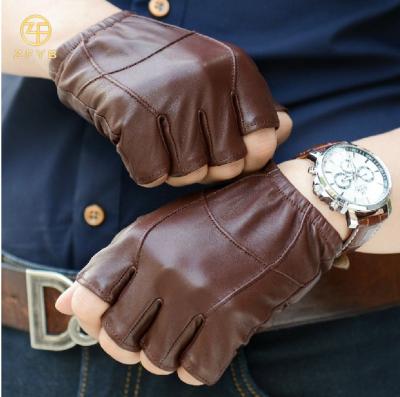 China Simple fashion driving fingerless leather gloves for men for sale