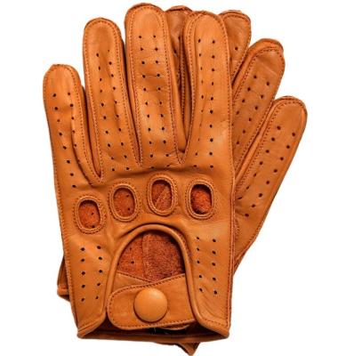 China Custom Simple High Quality Stitching Genuine Sheepskin Driving Unlined Leather Gloves With Fashion Color for sale