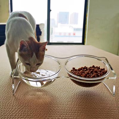 China Exquisite Manufacturer Custom Acrylic Pet Bowl Thickened Non-slip Pet Food Bowl for sale