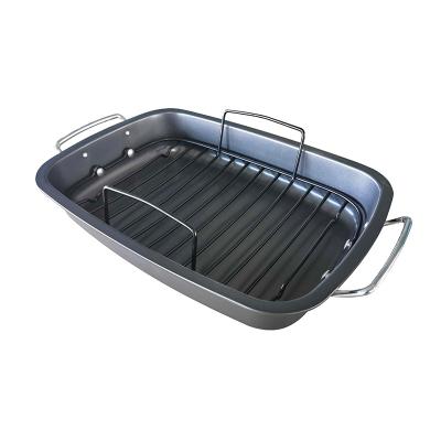 China JIANGXIN Viable Wholesale Nonstick Carbon Steel Bakeware Roast Chicken Casserole Rectangular Baking Tray for sale