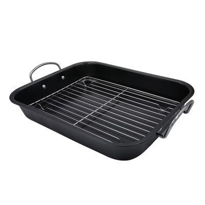 China JIANGXIN Carbon Steel Bakeware Wholesale Viable Roasted Chicken Non-Stick Rectangular Pan Home Baking Tray for sale