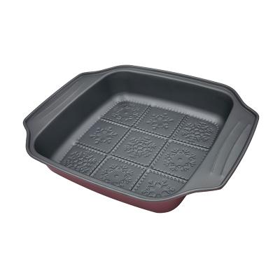 China Wholesale JIANGXIN Carbon Steel Non-Stick Square Bakeware Loaf Pan Sustainable Non-Stick Baking Tray With Handle for sale