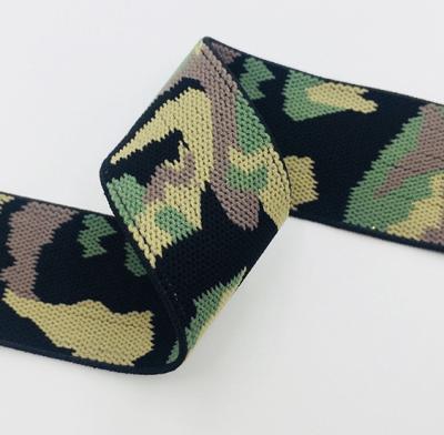 China Factory supply Camouflage color nylon jacquard webbing elastic hot sale custom elastic band for sale