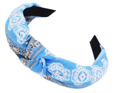 China Factory supplier hot selling custom stylish blue headband hair accesory fabric for women for sale