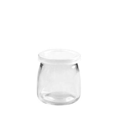 China 150ml 200ml Viable Glass Pudding Bottle Milk Bottle Juice Bottle With Lid Cork for sale