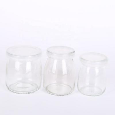 China Wholesale 50ml 100ml 150ml 200ml Food Glass Pudding Yogurt Dessert Jar Glass Ice Cream Jars With Cover for sale