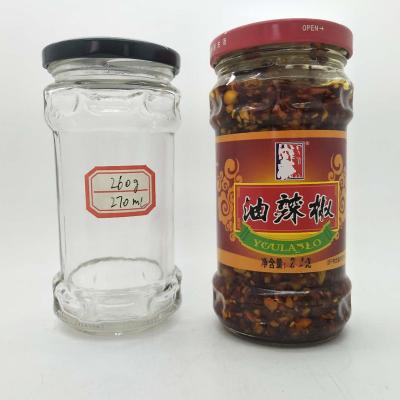 China Hot Food 9oz 270ml Food Use Kitchen Use Canned Food Pickled Vegetables Glass Jar for sale